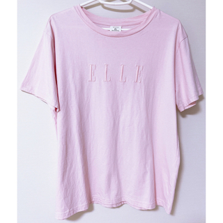 ジーユー(GU)のGU×ELLE コラボ Tシャツ ピンク(Tシャツ(半袖/袖なし))