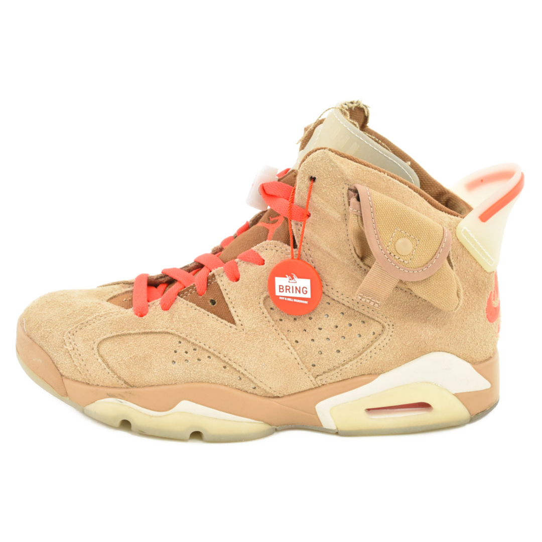 NIKE ナイキ ×TRAVIS SCOTT AIR JORDAN 6 RETRO SP BRITISH KAHKI トラヴィススコット エアジョーダン6 レトロ ハイカットスニーカー ベージュ DH0690-200 US7