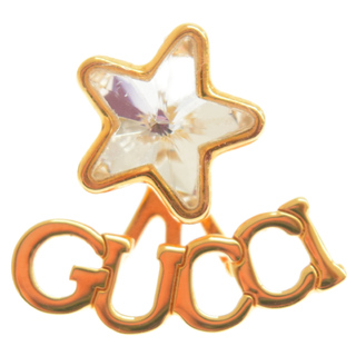 グッチ(Gucci)のGUCCI グッチ スクリプト クリスタルスター シングル ピアス ゴールド(ピアス)