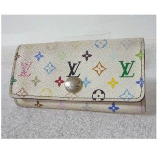 ルイヴィトン(LOUIS VUITTON)のルイ・ヴィトン　LOUIS VUITTON　マルチカラー　白　４連　キーケース(キーケース)