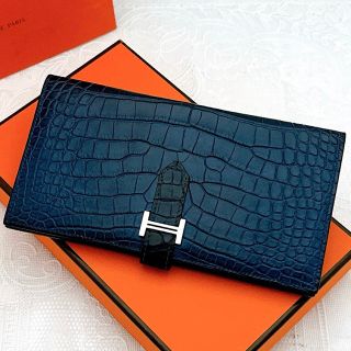 Hermes - 値下げ不可❣️ エルメス 長財布 ベアン クロコダイル