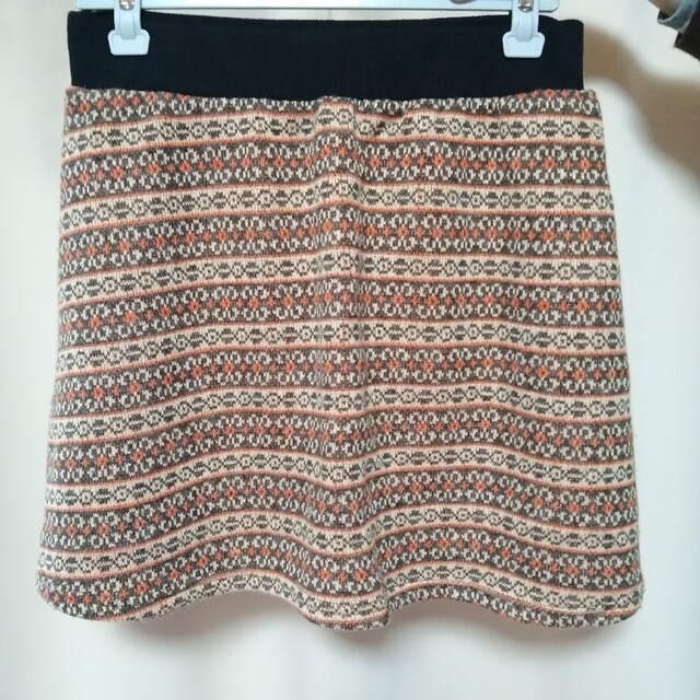 レトロガール　ミニスカート　フリーサイズ　ニット生地 レディースのスカート(ミニスカート)の商品写真