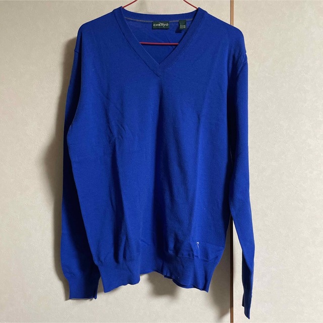 【未使用】Chervo Vネックセーター ブルー