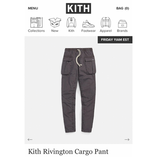 KITH RIVINGTON CARGO PANT グレー Skithカーゴパンツ
