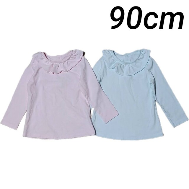 UNIQLO(ユニクロ)の90cm ユニクロ トップス 2枚 長袖カットソー キッズ/ベビー/マタニティのキッズ服女の子用(90cm~)(Tシャツ/カットソー)の商品写真