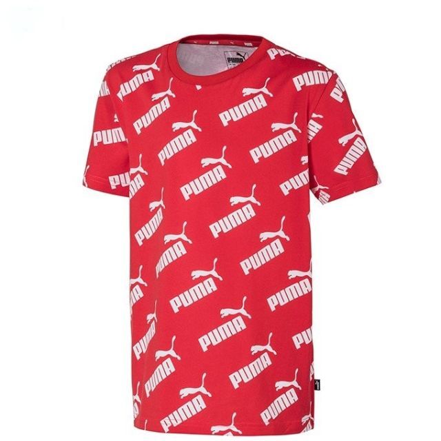 PUMA(プーマ)の新品★PUMAプーマ★150★総ロゴ総柄Tシャツ(レッド)・快適Tシャツ(黒) キッズ/ベビー/マタニティのキッズ服男の子用(90cm~)(Tシャツ/カットソー)の商品写真