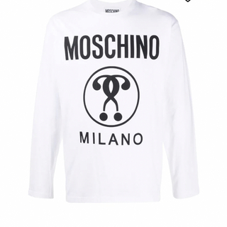 モスキーノ(MOSCHINO)のモスキーノ　　ロゴ　ロンT  長袖　ホワイト　(Tシャツ/カットソー(七分/長袖))