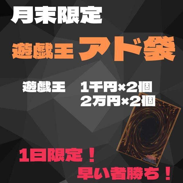 255評価月末限定　遊戯王　アド袋　１万円バージョン