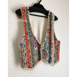 サンタモニカ(Santa Monica)のcolorful crochet  design vest(ベスト/ジレ)