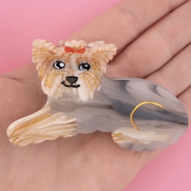 Yorkshire ヘアクリップ バレッタ わんちゃん 犬 ヘアアクセサリー | フリマアプリ ラクマ