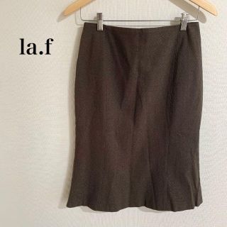 ラエフ(la.f...)のla.f ラエフ 膝丈スカート ブラウン系 美品(ひざ丈スカート)