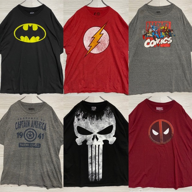 【まとめ売り】marvel マーベル Tシャツ　2XLサイズ　海外　ゆったり