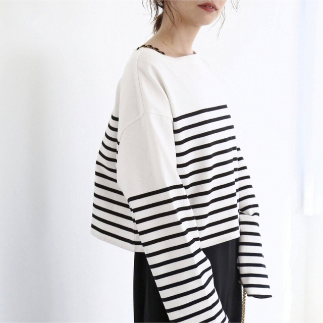 【Deuxieme Classe】Cropped Stripe Tシャツ