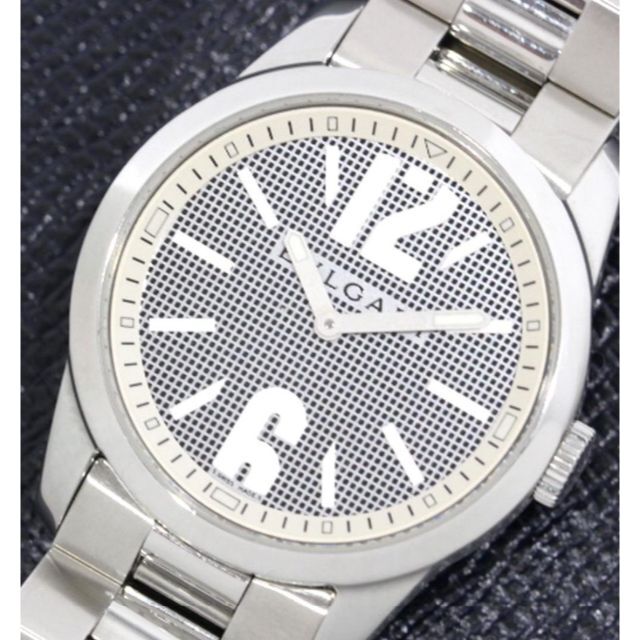 定価33万 美品 ブルガリ ソロテンポ ST37S メンズ クオーツ 時計 黒-