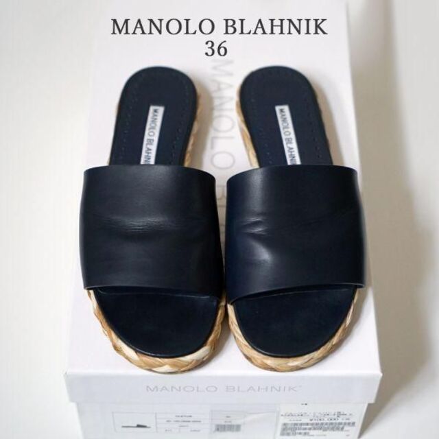 マノロブラニク MANOLO BLAHNIK ミュール エスパドリーユ フラット