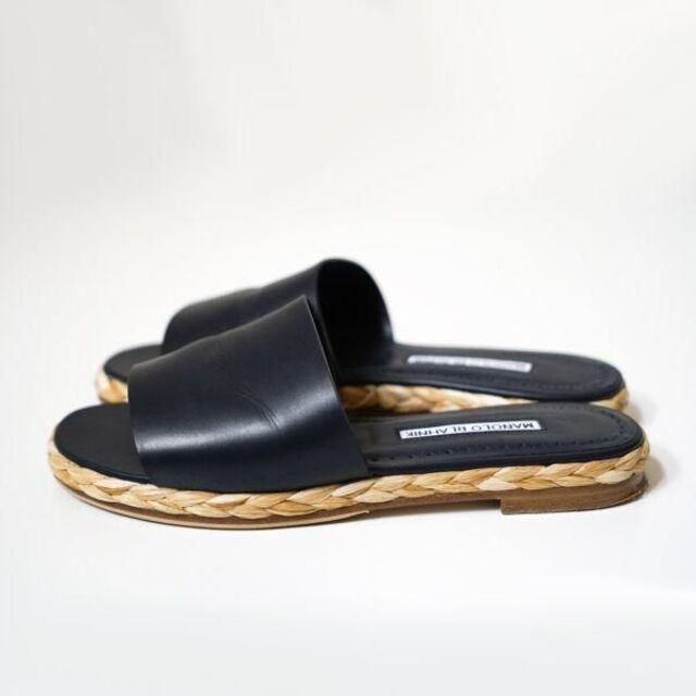 マノロブラニク MANOLO BLAHNIK ミュール エスパドリーユ フラット