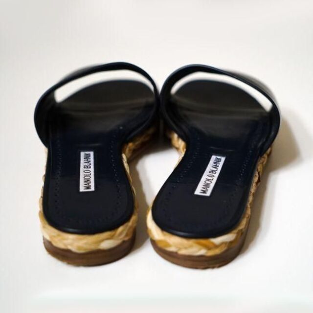 マノロブラニク MANOLO BLAHNIK ミュール エスパドリーユ フラット