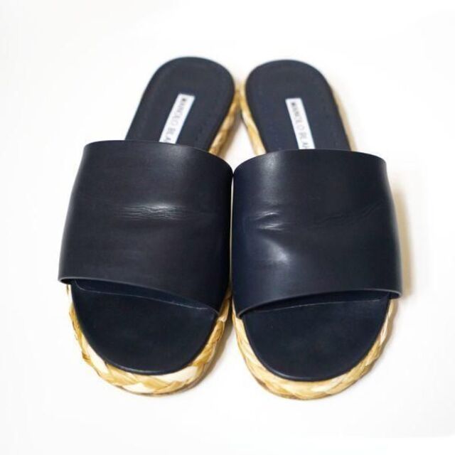 マノロブラニク MANOLO BLAHNIK ミュール エスパドリーユ フラット