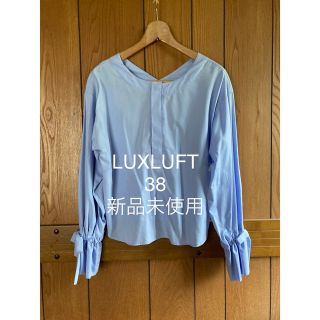 アナディス(d'un a' dix)の【未使用】新丸ビルLUXLUFT★ふんわりリボン袖が可愛いブルーシャツ(シャツ/ブラウス(長袖/七分))