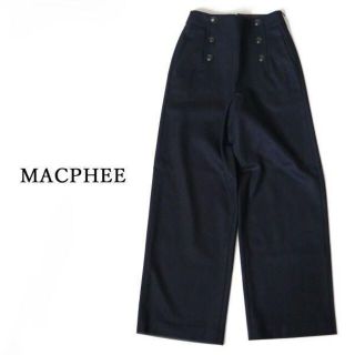 未着用】マカフィー MACPHEE ウールマリンパンツ ネイビー 32 【お買得