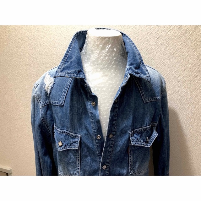 JACKROSE - ジャックローズ デニムシャツ ダメージ サイズMの JACKROSE - ジャックローズ デニムシャツ ダメージ サイズMの
