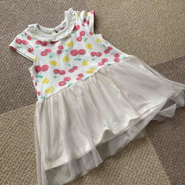 チュールワンピース チュニック95 キッズ/ベビー/マタニティのキッズ服女の子用(90cm~)(Tシャツ/カットソー)の商品写真