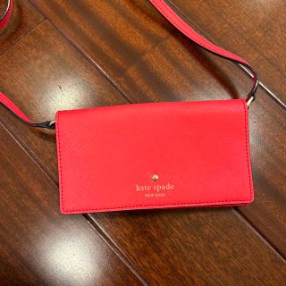 ケイトスペードニューヨーク(kate spade NEW YORK)のケイトスペード　スマホショルダー　カード収納あり(ネックストラップ)