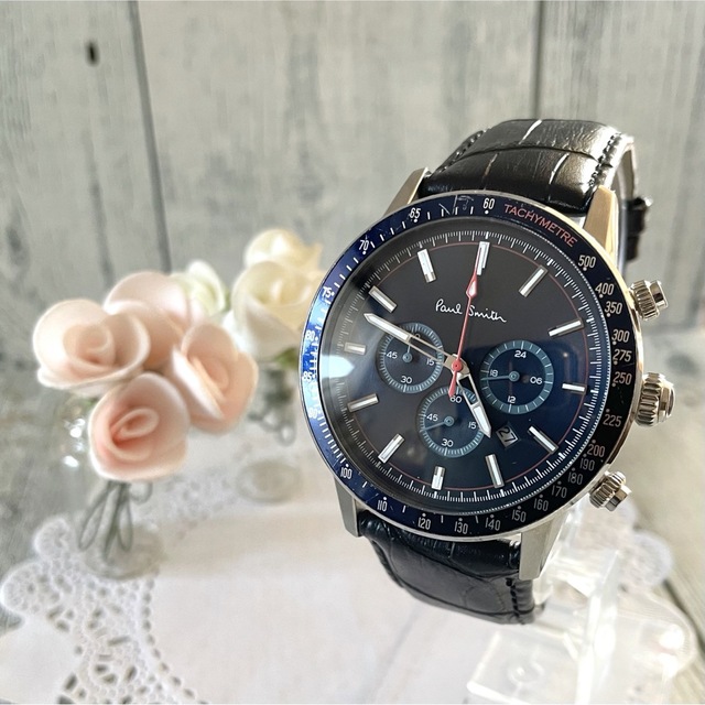 【電池交換済】Paul Smith ネイビー クロノグラフ 腕時計 ポールスミス | フリマアプリ ラクマ