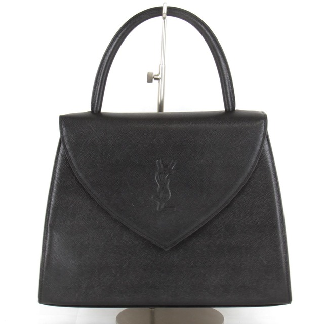 美品『USED』 YVES SAINT LAURENT イヴ・サンローラン ハンドバッグ レザー ブラック