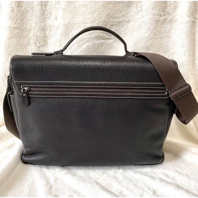 TOD'S トッズ ビジネスバッグ ダークブラウン レザー A4可 PC収納可