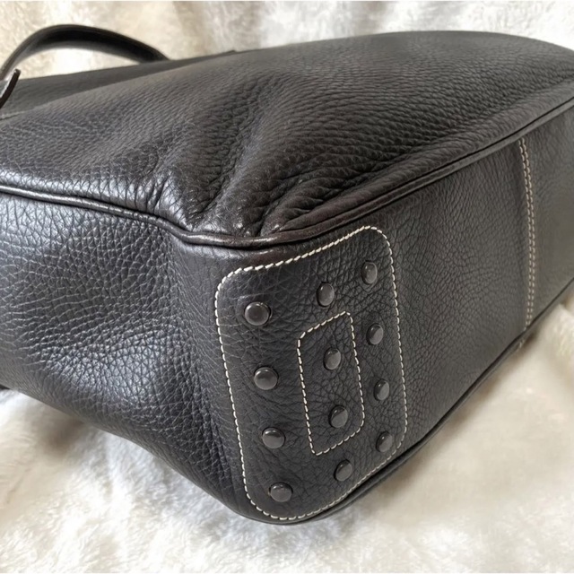 TOD'S トッズ ビジネスバッグ ダークブラウン レザー A4可 PC収納可