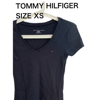 トミーヒルフィガー(TOMMY HILFIGER)のTOMMY HILFIGER トミーヒルフィガー VネックTシャツ ネイビーXS(Tシャツ(半袖/袖なし))