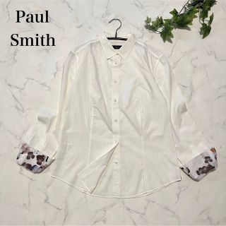 ポールスミス(Paul Smith)のPaul Smith 長袖シャツ　ブラウス ホワイト　花柄　無地　M 38(シャツ/ブラウス(長袖/七分))