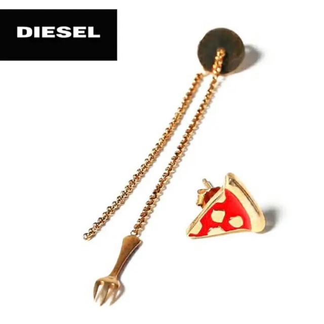 ★DIESEL ディーゼル レディース★ピザ&フォークモチーフチェーンピアス