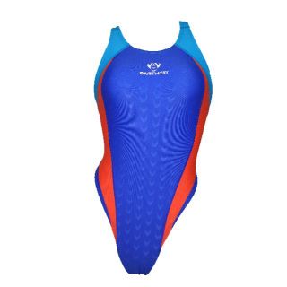 SWIMHXBY 競泳水着 青オレンジ水色 ハイレグ 4XL 他サイズ有(水着)