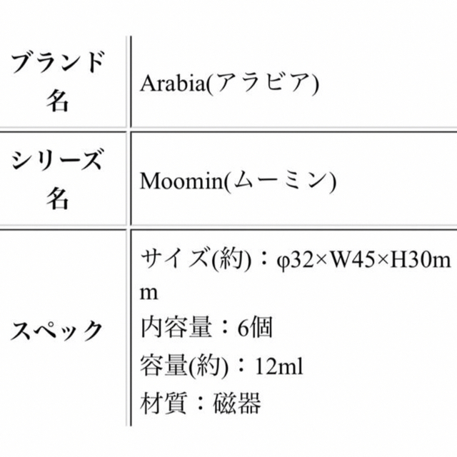 ARABIA・アラビア【ムーミン】オーナメント・クラシック・ミニマグ 7