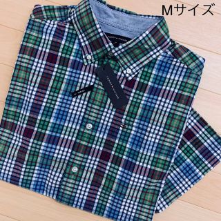 トミーヒルフィガー(TOMMY HILFIGER)の★Tommy Hilfiger【M】US限定マドラスチェックストレッチ半袖シャツ(シャツ)