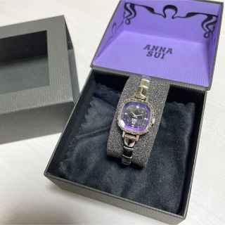 美品☆ANNA SUI/アナスイ　パープル×ゴールド　バタフライモチーフ腕時計レディース