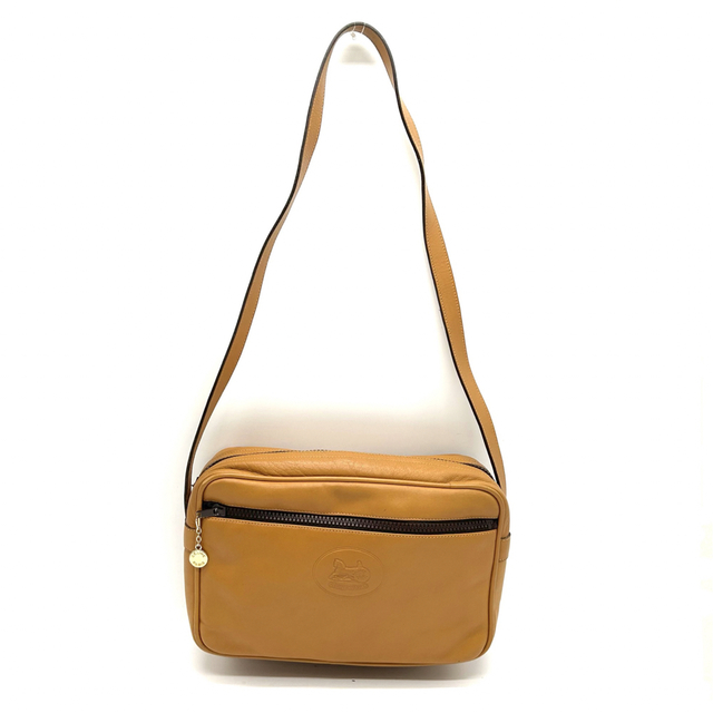CELINE セリーヌ ショルダーバッグ 馬車 ロゴ レザー ベージュ