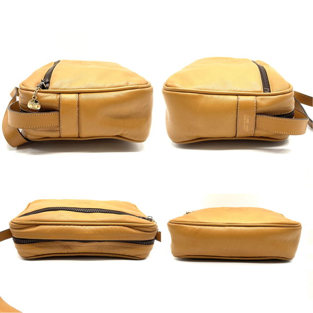 CELINE セリーヌ ショルダーバッグ 馬車 ロゴ レザー ベージュ