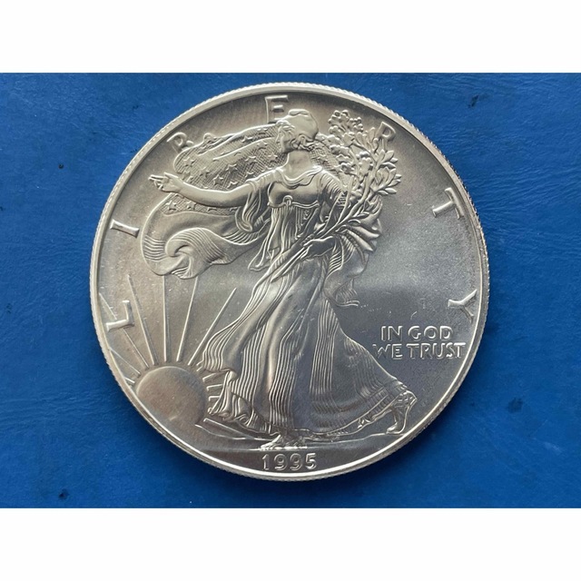 1995年アメリカ 1ダラーイーグル銀貨、1oz 、純銀 - 貨幣