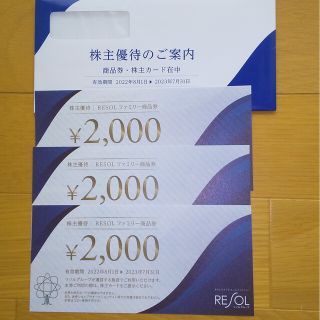 リソル 株主優待券 6000円分(その他)