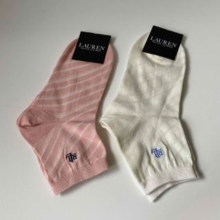 ラルフローレン(Ralph Lauren)のLAUREN ラルフローレン レディース 靴下 2セット ロゴ刺繍 春夏(ソックス)