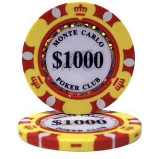 モンテカルロ 13.5g ポーカーチップ 25枚セット イエロー $1,000(その他)