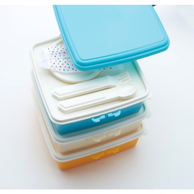 【色: ピンク】Colors スタック式ピクニックケース角型大 3段 ピンク 4