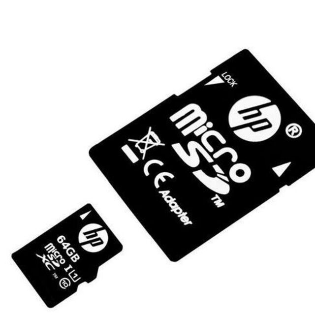 2枚セット HP microSDXCカード 128GBと64GB マイクロSD