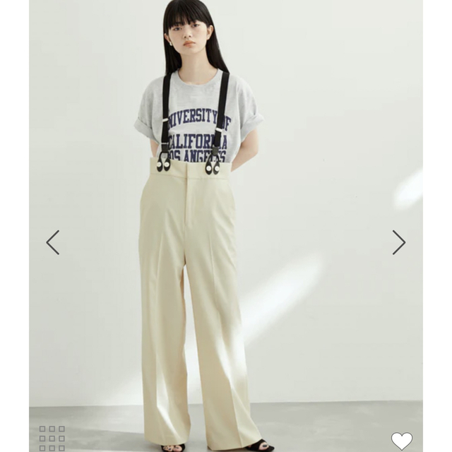 アダムエロペ サスペンダー パンツ グレー - カジュアルパンツ