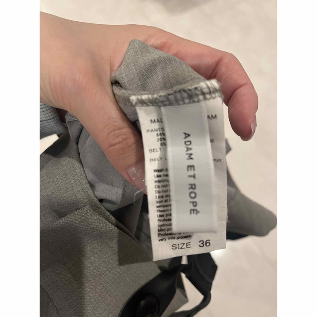 アダムエロペ サスペンダー パンツ グレー
