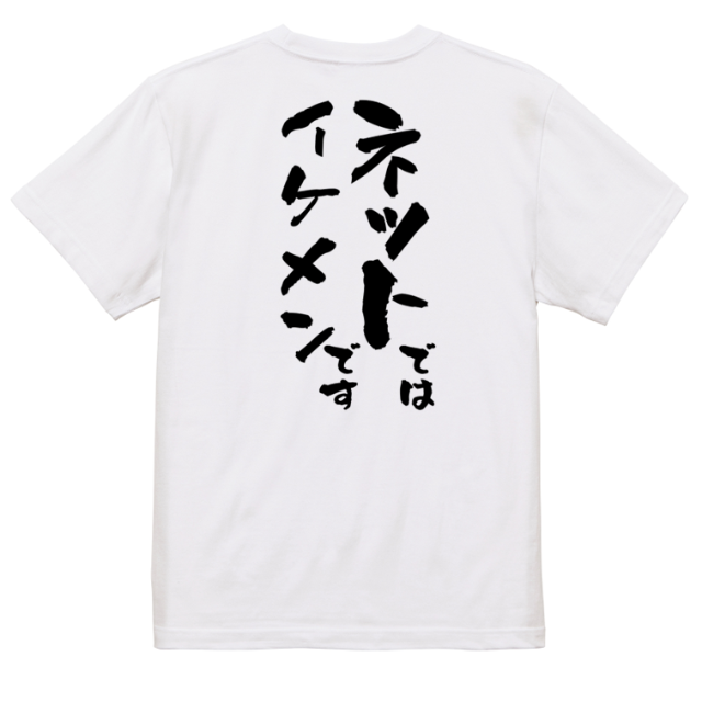 ネタ系半袖Tシャツ【ネットではイケメンです】おもしろTシャツ ネタTシャツ