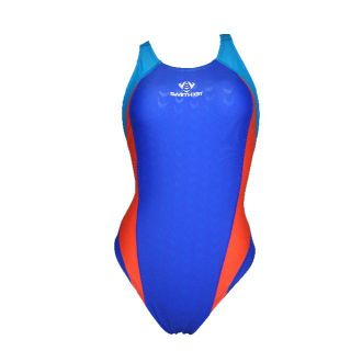 SWIMHXBY 競泳水着 レディース 青オレンジ水色 282 2XL(水着)